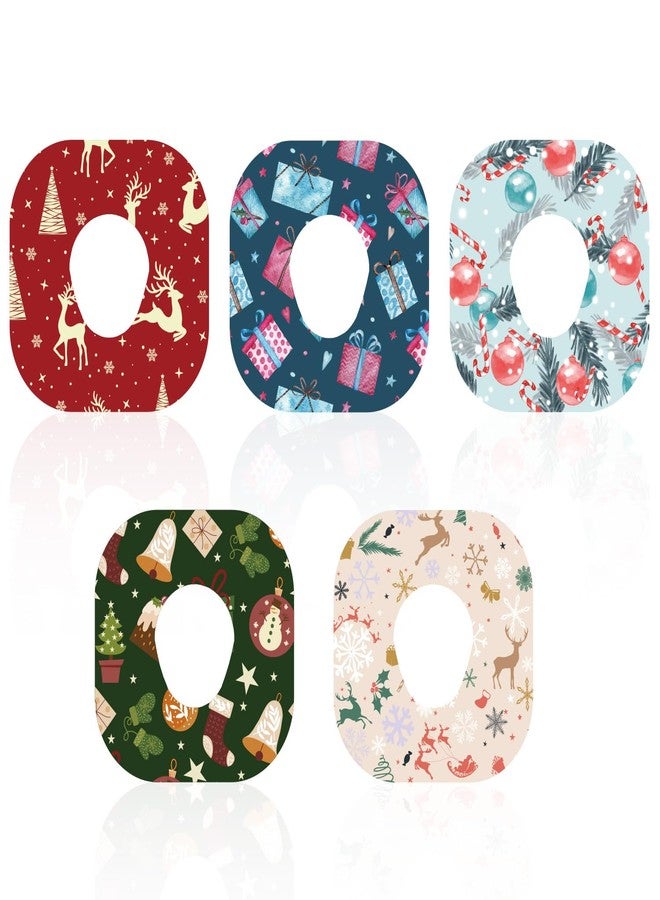 XIHIRCD ١٠ قطع من اللصقات اللاصقة لجهاز Dexcom G7، أغطية مستشعر مراقبة الجلوكوز المستمر قابلة للتنفس بتصميم شجرة عيد الميلاد، ملصقات مقاومة للماء لمستشعر Dexcom - Image 1